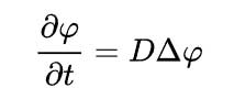 Fick's Second law of diffusion in 2 or more dimensions