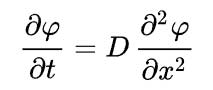 Fick's Second law of diffusion